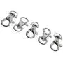 50 Pack - Premium Metal Lobster Claw Clasp Hook Craft Findings - 1.5 Inch Clip with Trigger Snap and Round Eye Swivel D Ring by Specialist ID (Silver)