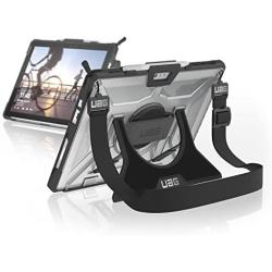 URBAN ARMOR GEAR UAG Designed for Microsoft Surface Pro 7 Plus, Pro 7, Pro 6, Pro 5th Gen (2017) (LTE), Pro 4 w/ Hand Strap & Shoulder Strap Plasma Feather-Light Rugged Ice Military Drop Tested Case