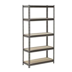 Muscle Rack UR301260PB5P-SV Silver Vein Steel Storage Rack, 5 Adjustable Shelves, 4000 lb. Capacity, 60'' Height x 30'' Width x 12'' Depth