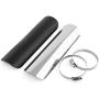 Cuque Universal Motorcycle Exhaust Pipe Heat-Shield Muffler Staight Cover Metal Steel Exhaust Muffler Pipe Heat Shield Cover Link Tube Protector Cover Heel Guard Assembly(Sliver)