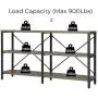KICODE Rustic Console Table, 55 Inch Sofa Table with Storage Shelf, Industrial Hallway Table, 3 Shelf Open Bookshelf (Dark Gray Oak) KICODE Rustic Console Table, 55 Inch Sofa Table with Storage Shelf, Industrial Hallway Table, 3 Shelf Open Bookshelf (Dark Gray Oak)