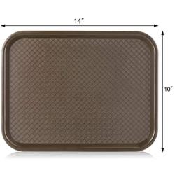 New Star Foodservice 24395 Brown Plastic Fast Food Tray, 10 by 14-Inch, Set of 12