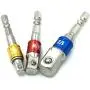 PANOVO (3Pcs) PE-14000 Power Hand Tools Sockets Adapter sets, Hex Square Nuts Driver Drill Impact Socket Extension Bit Adapter Socket Wrench Adapter Set 1/4'' 3/8'' 1/2'' drive.