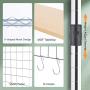 TOOLF Standing Bakers Racks with Wood Table, Kitchen Microwave Oven Stand, 4-Tier Metal Utility Storage Shelf with Mesh Panel, 6 Hooks, Height Adjustable Free Standing Rack for Kitchen, Garage