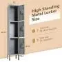 INVIE Metal Locker for School Steel Storage Cabinet for Employees Home Office Gym and Lobby Lounge with 3 Door 3 Tier Gray INVIE Metal Locker for School Steel Storage Cabinet for Employees Home Office Gym and Lobby Lounge with 3 Door 3 Tier Gray