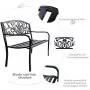 Giantex 50'' Patio Garden Bench Loveseats Park Yard Furniture Decor Cast Iron Frame Black Steel with Floral Scroll Pattern Giantex 50'' Patio Garden Bench Loveseats Park Yard Furniture Decor Cast Iron Frame Black Steel with Floral Scroll Pattern