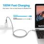 USB C to USB C Cable [100W 20V/5A], 20Gbps USB 3.2 Gen 2 Cable, XAOSUN Type-C Fast Charging Cable, Up to 5K@60Hz Video Output, Fit for MacBook Pro, iPad Pro, Samsung Galaxy, Pixel, Switch[6.6ft]