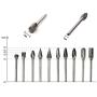 YXGOOD 10 Pieces Tungsten Carbide Double Cut Rotary Burr Set with 3 mm (1/8 Inch) Shank and 6 mm (1/4 Inch) Head Size
