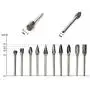 YXGOOD 10 Pieces Tungsten Carbide Double Cut Rotary Burr Set with 3 mm (1/8 Inch) Shank and 6 mm (1/4 Inch) Head Size