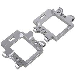 Mxfans Silver Aluminum Alloy 102060 102061 Front & Rear Gear Box Mount Upgrade Parts for RC 1:10 HSP Model Car 94111 94108