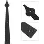 Homode Decorative Garage Door Hinges Handles, Faux Garage Door Accents, Metal Handles Hinges Hardware Kit, Screw Mounted, Black, Spear Style (4 Hinges+2 Handles)