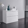 Bonnlo Lateral File Cabinet Lockable with 2 Drawers, White