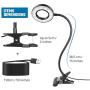 iVict Clip on Light Reading Light - 24 LED USB Ring Light, 3 Color Modes, 5 Brightness Dimmer, Auto Off Timer, Eye Protection Book Clamp Desk Lamp, Bed Night Light for Computer Laptop Webcam Zoom