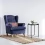 CERBIOR Tray End Table, Round Metal Tray Table Side Sofa Table Anti-Rust and Waterproof Outdoor & Indoor Snack Table Accent Coffee Table Black