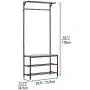 mDesign Coat Rack and Bench Organizer System Storage Unit, 4 Hooks Holds Jackets, Scarves, Purses, Hats, Leashes, Shoes, Boots for Bedroom, Hallway, Entryway 2-Tier Storage Bench- Black/Gray Wood Wash mDesign Coat Rack and Bench Organizer System Storage Unit, 4 Hooks Holds Jackets, Scarves, Purses, Hats, Leashes, Shoes, Boots for Bedroom, Hallway, Entryway 2-Tier Storage Bench- Black/Gray Wood Wash