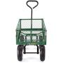 Gorilla Carts GOR400-COM Steel Garden Cart with Removable Sides, 400-lbs. Capacity, Green