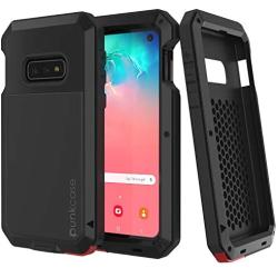 Punkcase S10e Metal Case, Heavy Duty Military Grade Armor Cover [Shockproof] Full Body Hard Aluminum & TPU Hybrid Design [High Impact Bumper] Compatible W/Samsung Galaxy S10e Edge (Black)