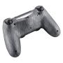 eXtremeRate Brushed Silver Bottom Shell, Soft Touch Back Housing Case Cover, Game Improvement Replacement Parts for Playstation 4 PS4 Slim Pro Controller JDM-040, JDM-050 and JDM-055