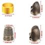 4 Pieces Sewing Thimble, Metal Copper Sewing Thimble Finger Protector Adjustable Finger Shield Ring Fingertip Thimble Sewing Quilting Craft Accessories DIY Sewing Tools