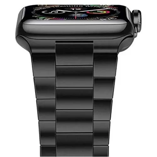 iiteeology Compatible with Apple Watch Band 40mm 38mm, Upgraded Version Solid Stainless Steel Band Business Replacement iWatch Strap for Apple Watch Series 6/5/4/3/2/1/SE - Black