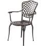 Kinger Home Patio Outdoor Dining Metal Chairs, Set of 2, Cast Aluminum, Lattice Weave Design - Brown