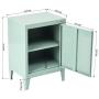 Symylife Metal Locker Organizer Side End Table Office File Storage 2 Shelves Detachable 4 Legs,Green