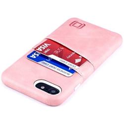 Dockem iPhone SE 2, iPhone 8/7 Wallet Case with Built-in Metal Plate for Magnetic Mounting & 2 Credit Card Holder Slots (M2, Pink, Exec Smooth Synthetic Leather)