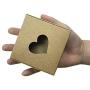 20Pcs Brown Mini Kraft Paper Box with Heart Shaped Window Gift Craft Candy Chocolate Paper Packaging Boxes 3x3x1.2 inch