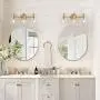 KSANA Gold Bathroom Vanity Light Fixtures with Clear Glass Shade, 22”x7”x9 KSANA Gold Bathroom Vanity Light Fixtures with Clear Glass Shade, 22”x7”x9