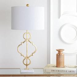 JONATHAN Y JYL3026A July 31'' Metal LED Table Lamp Modern,Contemporary,Glam for Bedroom, Living Room, Office, College Dorm, Coffee Table, Bookcase, GoldLeaf