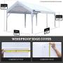 Peaktop Outdoor 10 x 20 ft Upgraded Heavy Duty Carport Car Canopy Portable Garage Tent Boat Shelter with Reinforced Triangular Beams and 4 Weight Bags,White