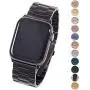 Miniseas Band Compatible with Apple Watch Band 38mm 42mm Stainless Steel Wristband Metal Buckle Clasp Strap Replacement Bracelet for iWatch Series 5/4/3/2/1 40mm 44mm (Black, 38MM-40MM)