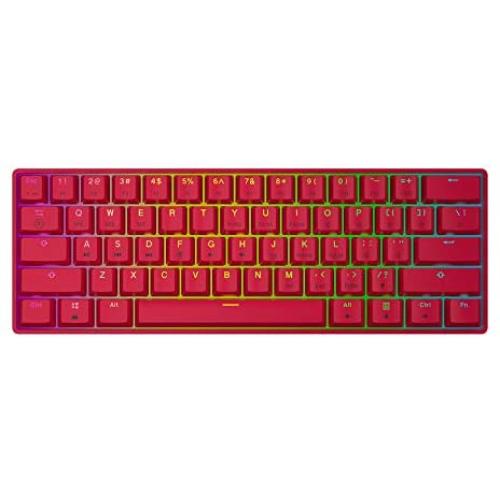 GK61s Mechanical Gaming Keyboard - 61 Keys Multi Color RGB Illuminated LED Backlit Wired Programmable for PC/Mac Gamer (Gateron Mechanical Black, Red)