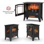 TURBRO Suburbs TS25 Electric Fireplace Infrared Heater - Freestanding Fireplace Stove with Adjustable Flame Effects, Overheating Protection, Timer, Remote Control - 25'' 1400W Black