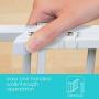 Summer Top of Stairs Simple to Secure Metal Gate, White, 29-42 Inch Wide