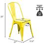BONZY HOME Metal Dining Chairs Distressed Style, Stackable Side Chairs with Back, Indoor Outdoor Use Chair for Farmhouse, Patio, Restaurant, Kitchen, Set of 4(Distressed Yellow)