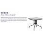 Flash Furniture 28 Square Tempered Glass Metal Table with Gray Rattan Edging