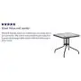 Flash Furniture 28 Square Tempered Glass Metal Table with Gray Rattan Edging