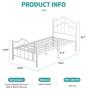 mecor Twin Curved Metal Bed Frame / Mattress Foundation/Platform Bed for Kids Girls Boys with Steel Headboard Footboard,No Box Spring Needed,White/Twin Size