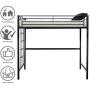 Bonnlo Metal Twin Loft Bed for Kids Space Saver Bed Frame, Black