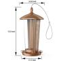 Sahara Sailor Bird Feeder, 2 in 1 Wild Bird Feeders for Outside, Metal Birdfeeder for Outdoor - Antique Copper Finish - 2.5 lbs Hanging House Seed Feeder for Garden Yard Outside Decoration