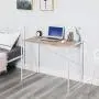 Folding Computer Desk Modern Writing Study Desk Industrial Simple Laptop Table for Home Office Notebook Desk, Oak White