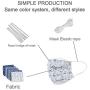 Cotton Craft Fabric Bundle Patchwork Squares Quilting Sewing DIY Face Cloth Mask Cover Scrapbooking Artcraft Different Pattern 7 Pieces/Pack w/10 x Face Cover Metal Wire/6M Mask Elastic Rope Blue