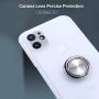 iPhone 11 Embedded 360 Metal Ring holder Case, OiOMGin Lens Hole Protection Case, Hard Semilucent Translucent Matte Skin Back with Soft Side iPhone 11 6.1inch[Built-in Ring+Lens Hole Protection]-White