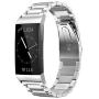 Shangpule Compatible for Fitbit Charge 3 / Fitbit Charge 4 / Fitbit Charge 3 SE Bands, Stainless Steel Metal Replacement Strap Wrist Band Compatible for Charge 3 Fitness Tracker Large Small (Silver)