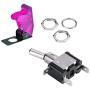 ESUPPORT Car Purple Cover Purple LED Light Rokcer Toggle Switch SPST ON Off Pack of 5
