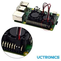 UCTRONICS for Raspberry Pi 4 Dual Fan, Pi 4 Cooling Fan with Heatsink, Dual Fan Kit for Raspberry Pi 4 Model B