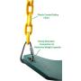 OLIVIA & AIDEN Heavy Duty Swing Seat with Rubber Coated 66” Chain, Tree Swing Straps, Mounting Caribiners | Complete Swing Set | Swing Set Accessories and Replacement Seat | Outdoor Tree Swing