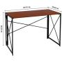 Writing Computer Desk Modern Simple Study Desk Industrial Style Folding Laptop Table for Home Office Notebook Desk Walnut Brown Desktop Black Frame