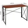 Writing Computer Desk Modern Simple Study Desk Industrial Style Folding Laptop Table for Home Office Notebook Desk Walnut Brown Desktop Black Frame Writing Computer Desk Modern Simple Study Desk Industrial Style Folding Laptop Table for Home Office Notebook Desk Walnut Brown Desktop Black Frame